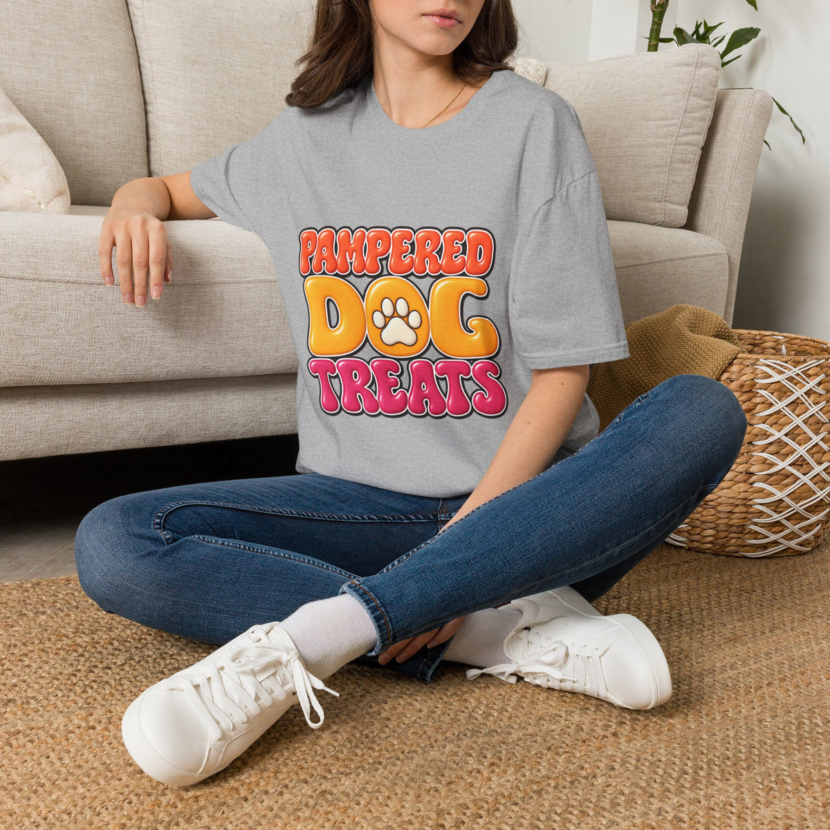 Pampered Dog Treats T-Shirt — Retro Paw Graphic