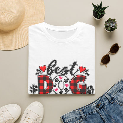 Best Dog Mom Ever T-Shirt — Plaid & Paw Print