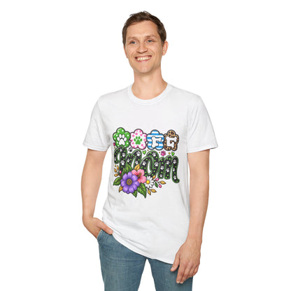 Mom Paw Print Floral T-Shirt  Mother’s Day Pet Lover Tee
