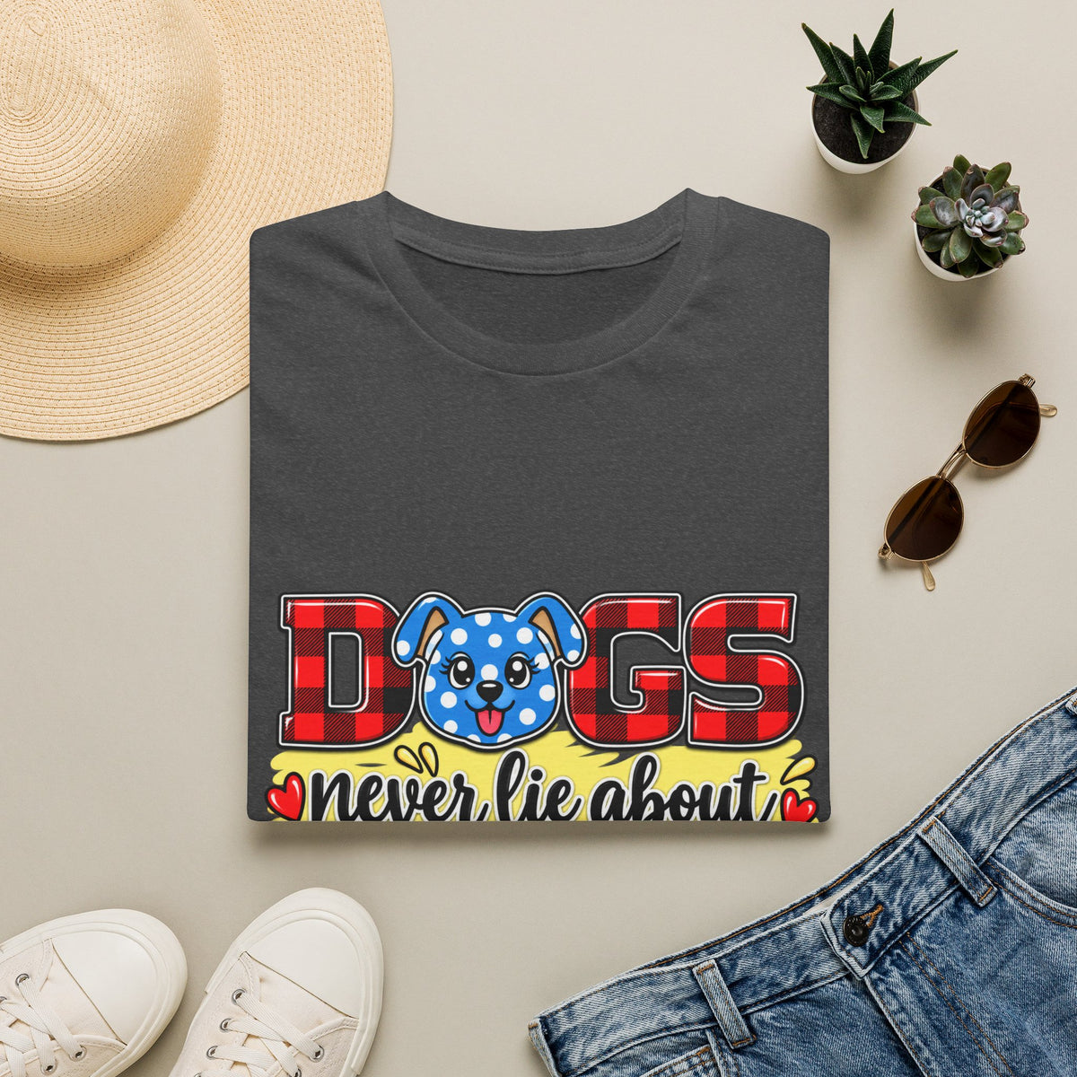 Dog Lover T-Shirt — "Dogs Never Lie About Love"
