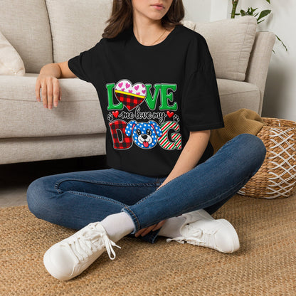 Love Me Love My Dog T-Shirt — Buffalo Plaid & Heart