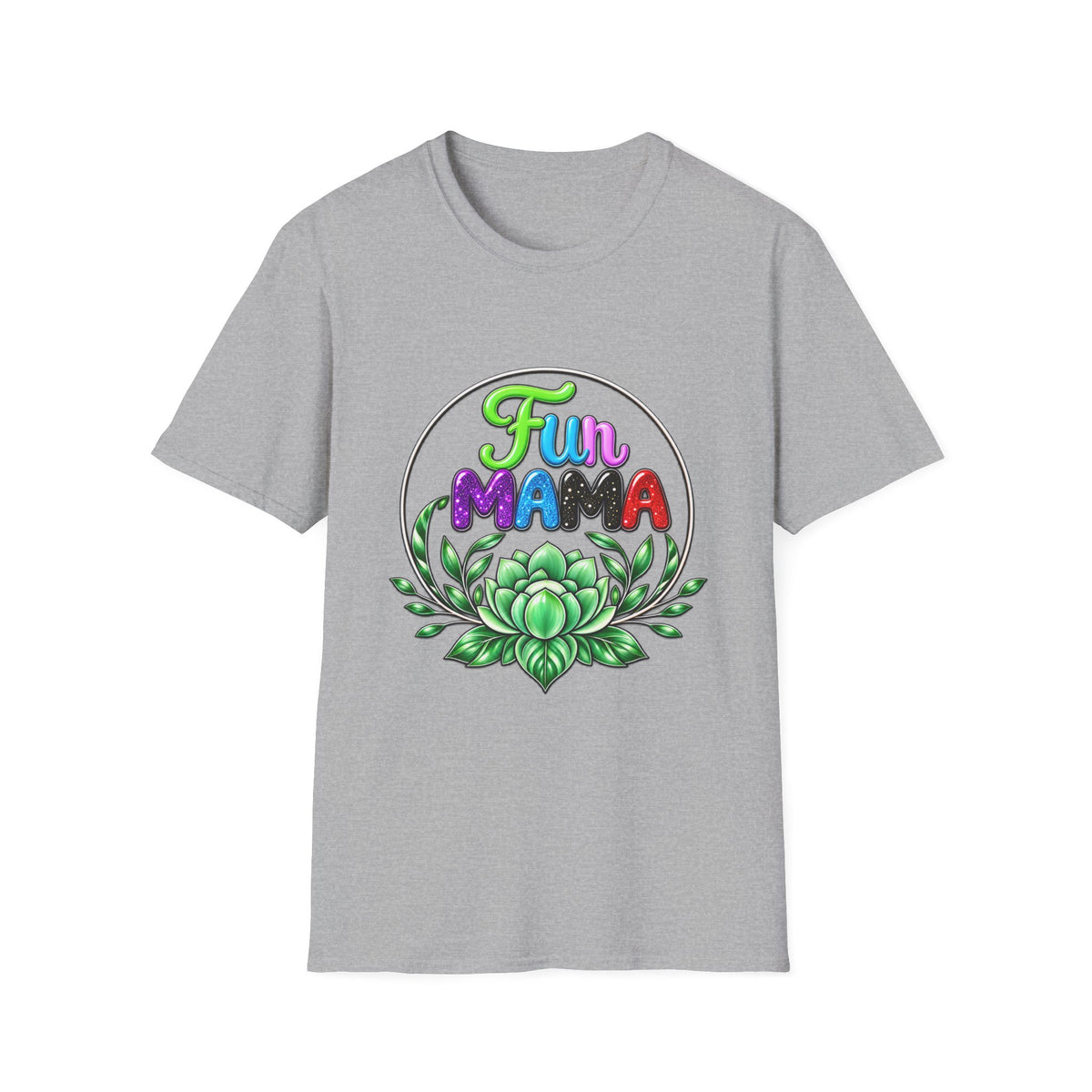 Fun Mama T-Shirt — Colorful Floral Succulent Mom Tee
