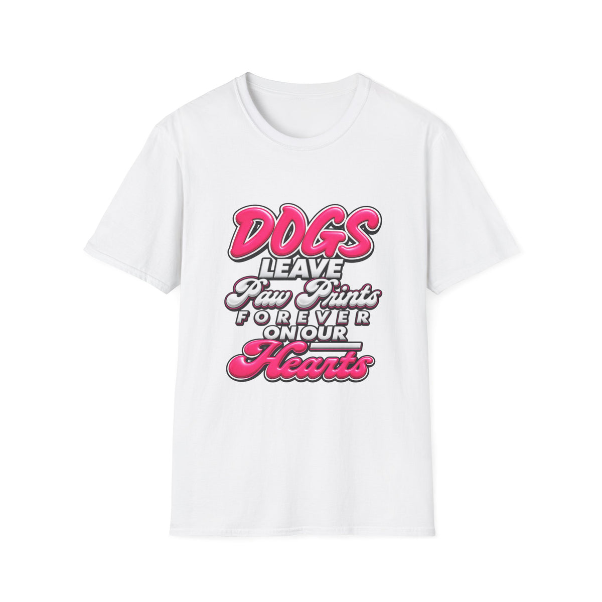 Dog Lover T-Shirt — "Dogs Leave Paw Prints Forever on Our Hearts" Graphic Tee