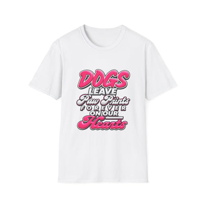 Dog Lover T-Shirt — "Dogs Leave Paw Prints Forever on Our Hearts" Graphic Tee