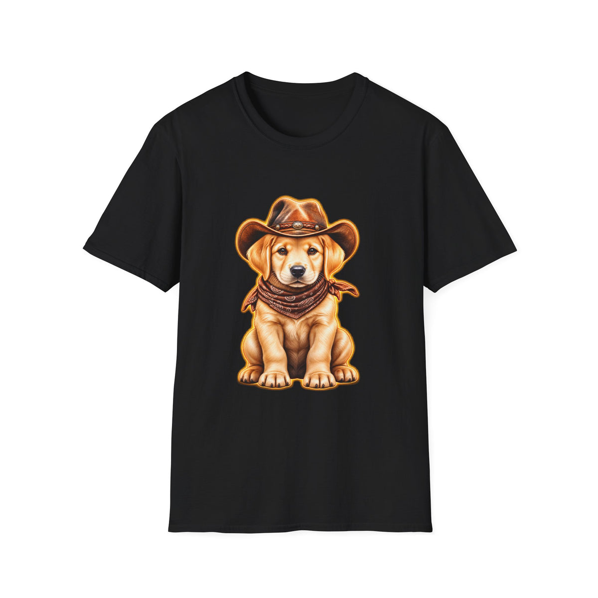 Cute Labrador Wearing Cowboy Hat & Bandana