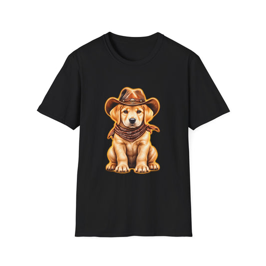 Cute Labrador Wearing Cowboy Hat & Bandana