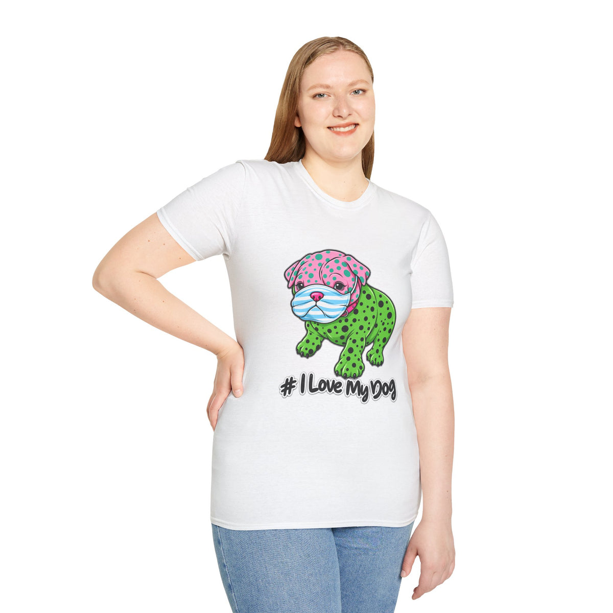 I Love My Dog T-Shirt — Colorful Polka Dot Puppy