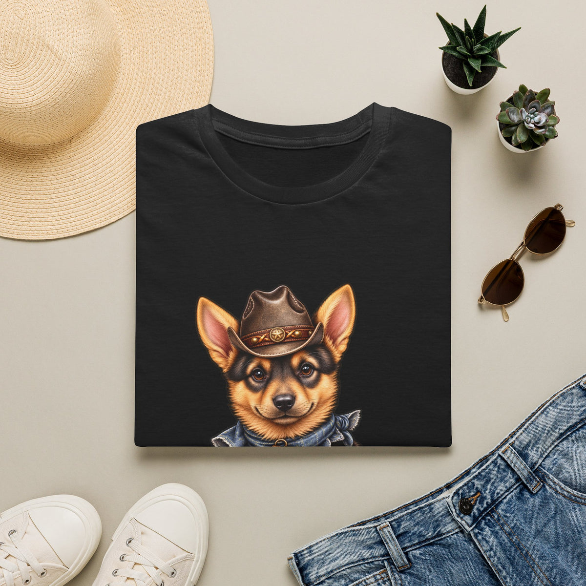 Corgi Cowboy T-Shirt Cute Western Dog Tee