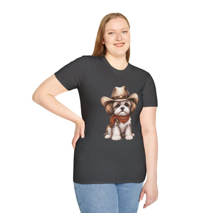 Cute Shih Tzu in Western Hat & Bandana