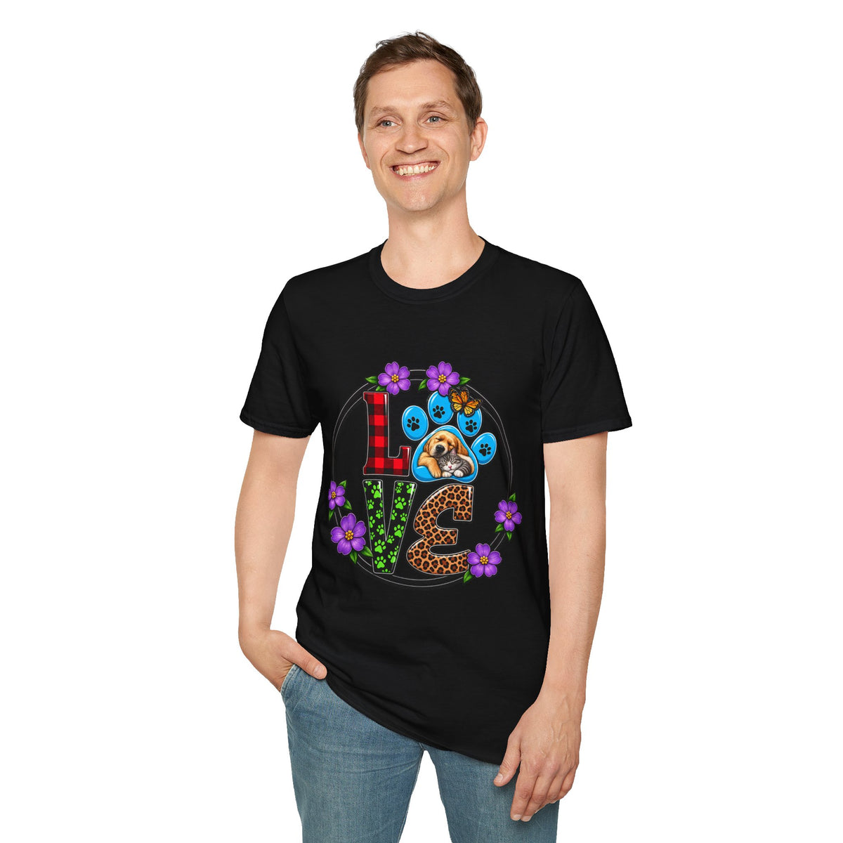 Love Paw Print Dog T-Shirt