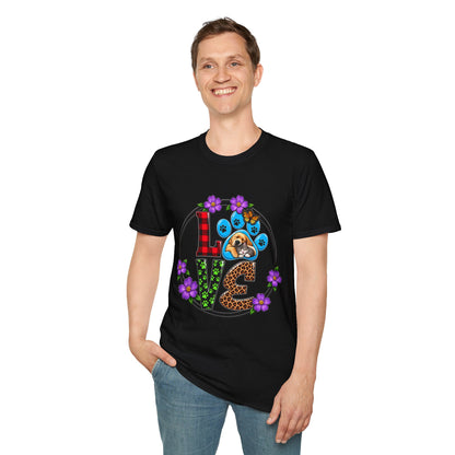 Love Paw Print Dog T-Shirt