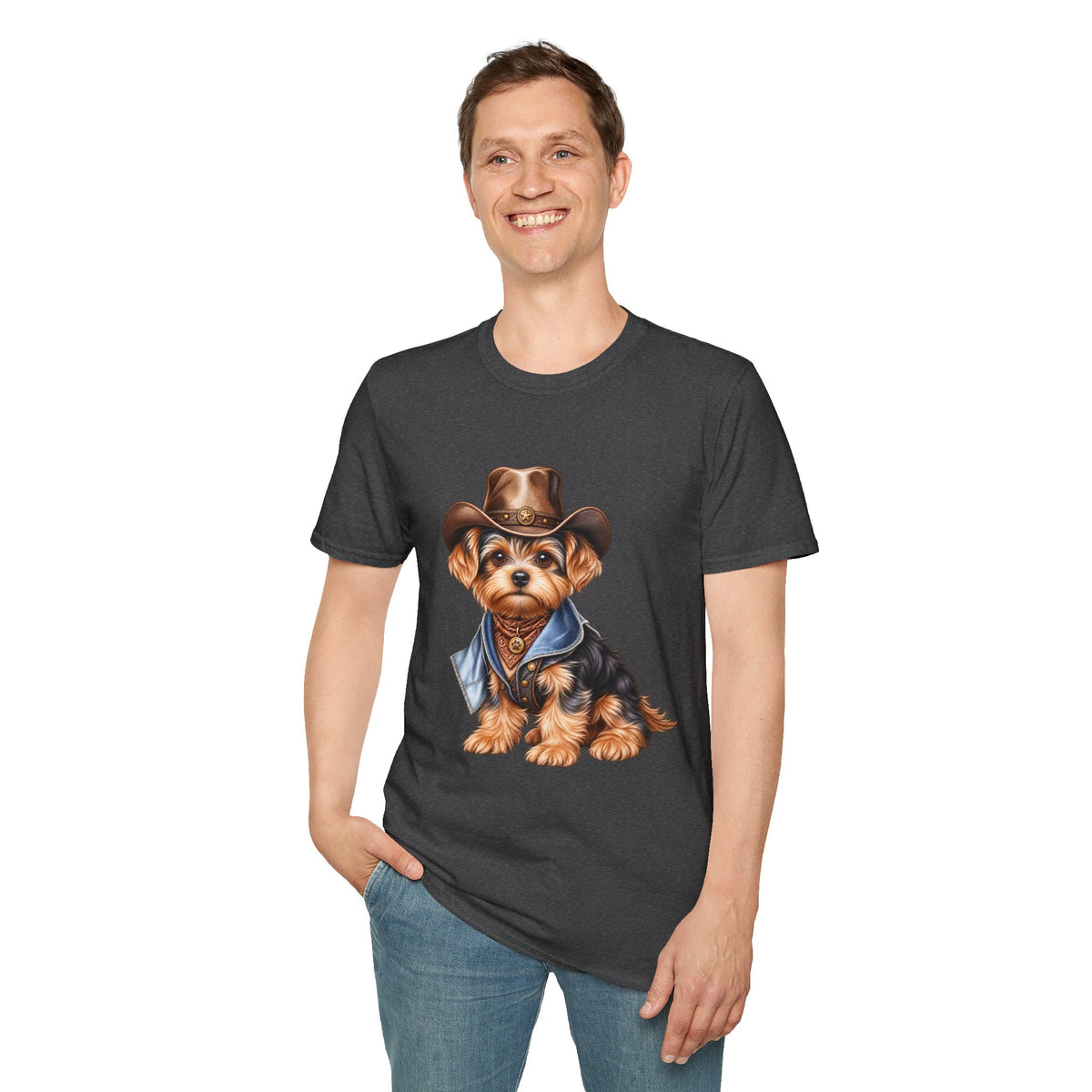 Cute Yorkshire Terrier in Western Hat Tee