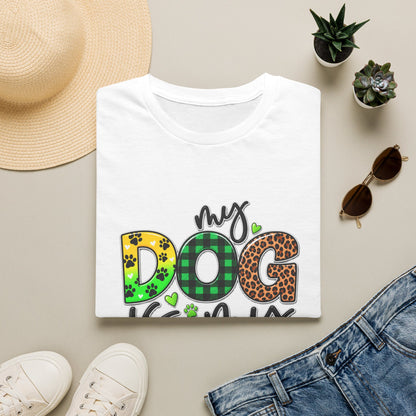 My Dog Is My Doorbell T-Shirt — Colorful Paw Print Dog Lover Tee