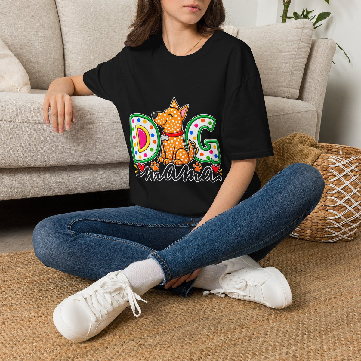Dog Mom T-Shirt  Polka Dot Pup Tee for Pet Lovers