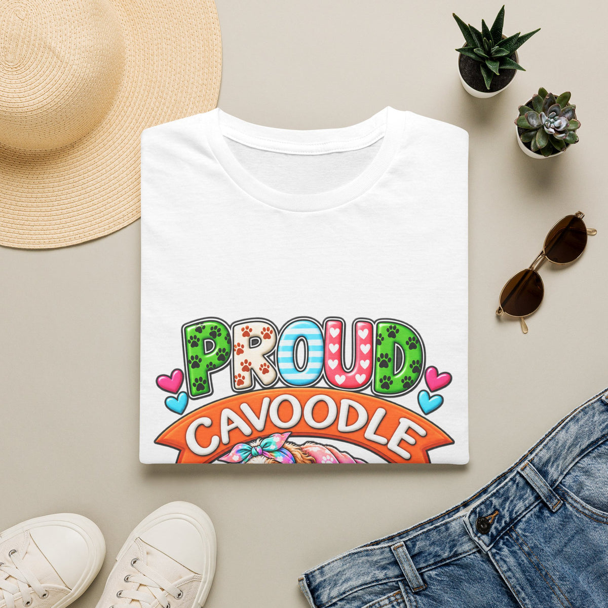 Proud Cavoodle T‑Shirt — Cute Colorful Cavoodle Mom Tee