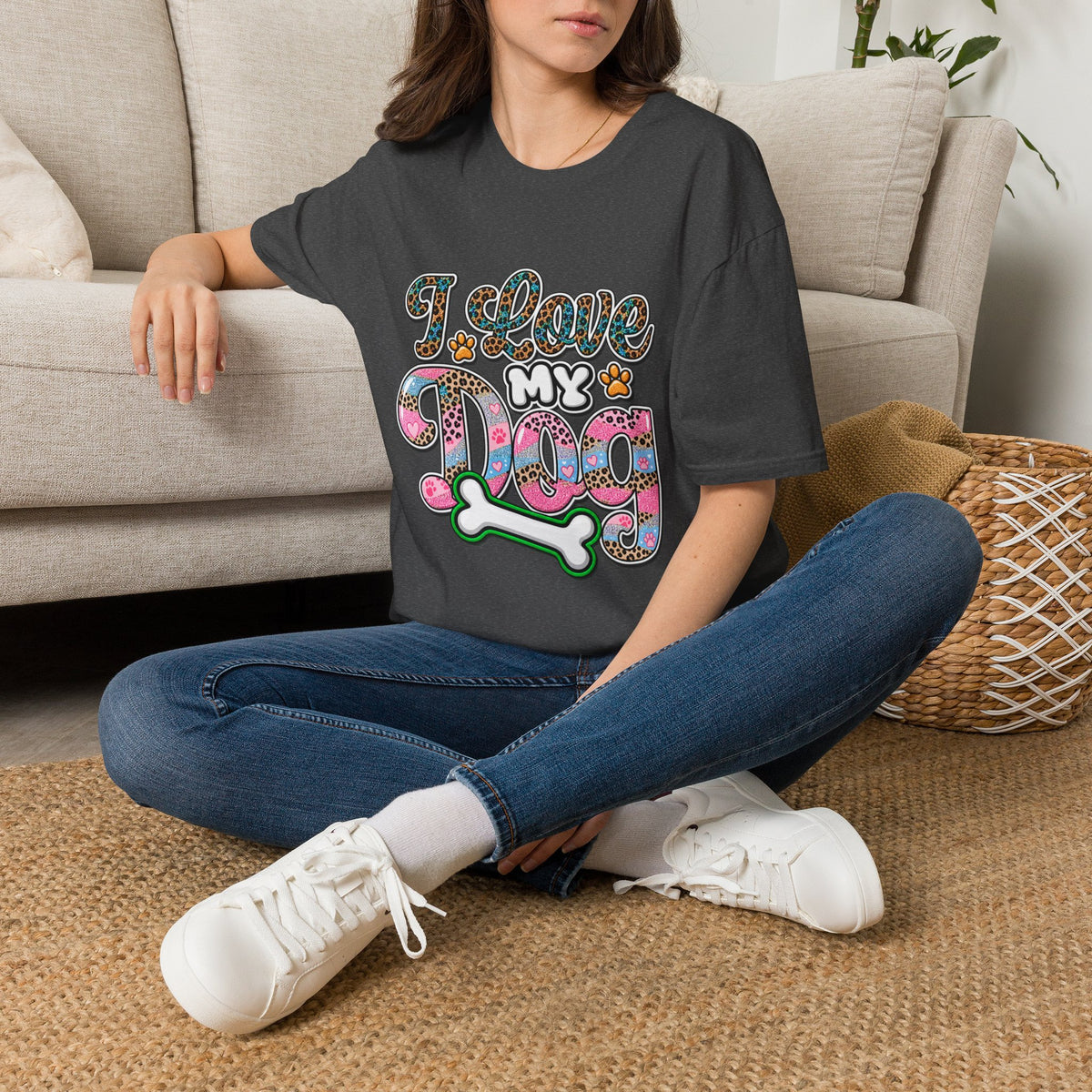 I Love My Dog T-Shirt — Colorful Paw