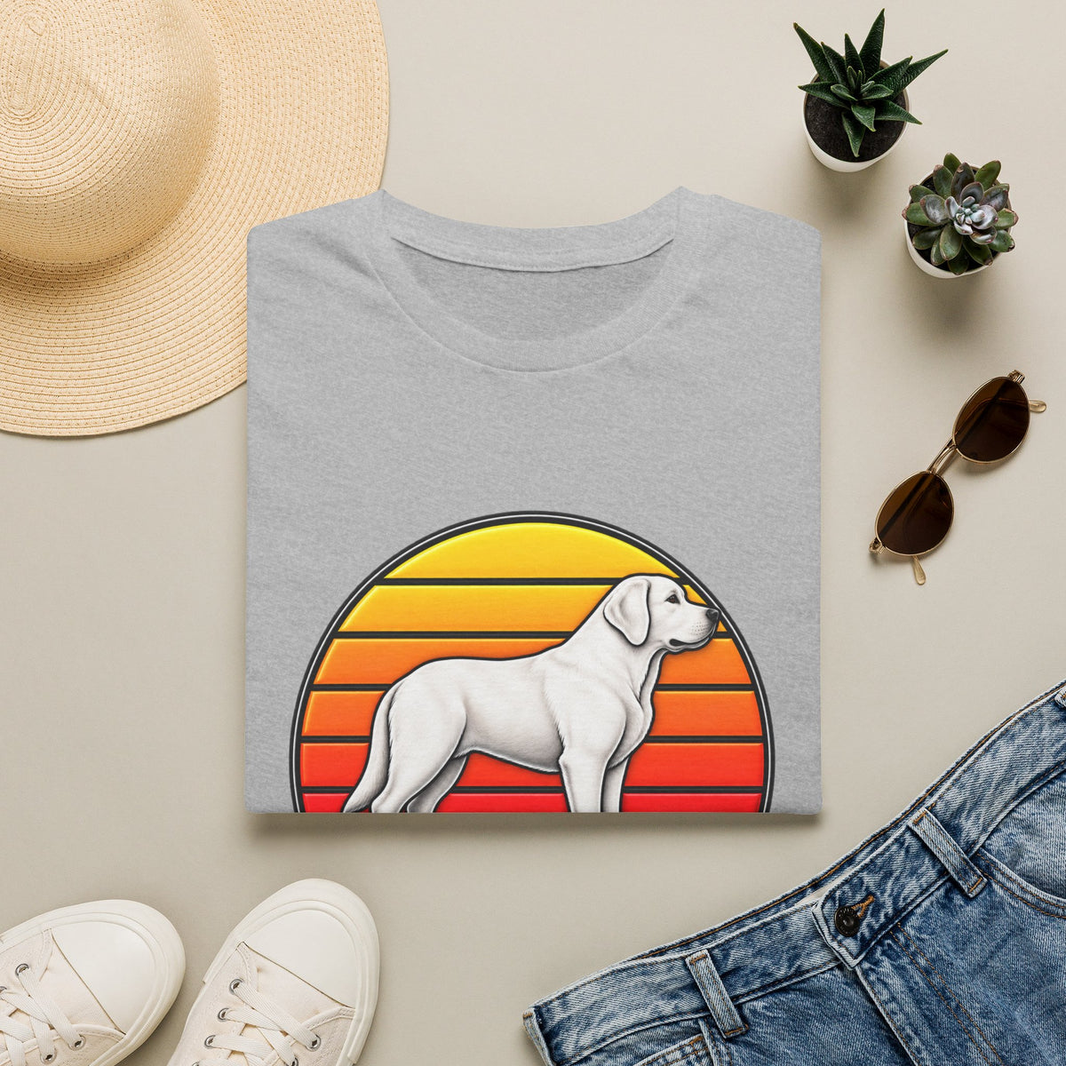 Best Dog Dad Ever T-Shirt — Retro Labrador Paw Print Dad Tee