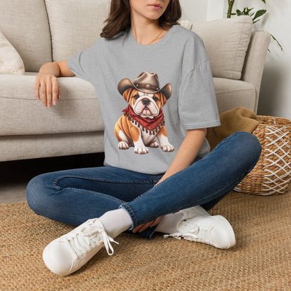 Bulldog Cowboy T-Shirt  Cute Western Dog