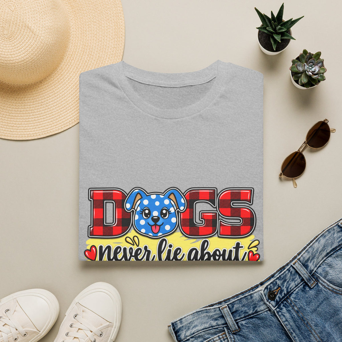 Dog Lover T-Shirt — "Dogs Never Lie About Love"