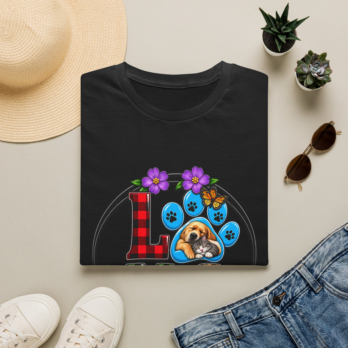 Love Paw Print Dog T-Shirt