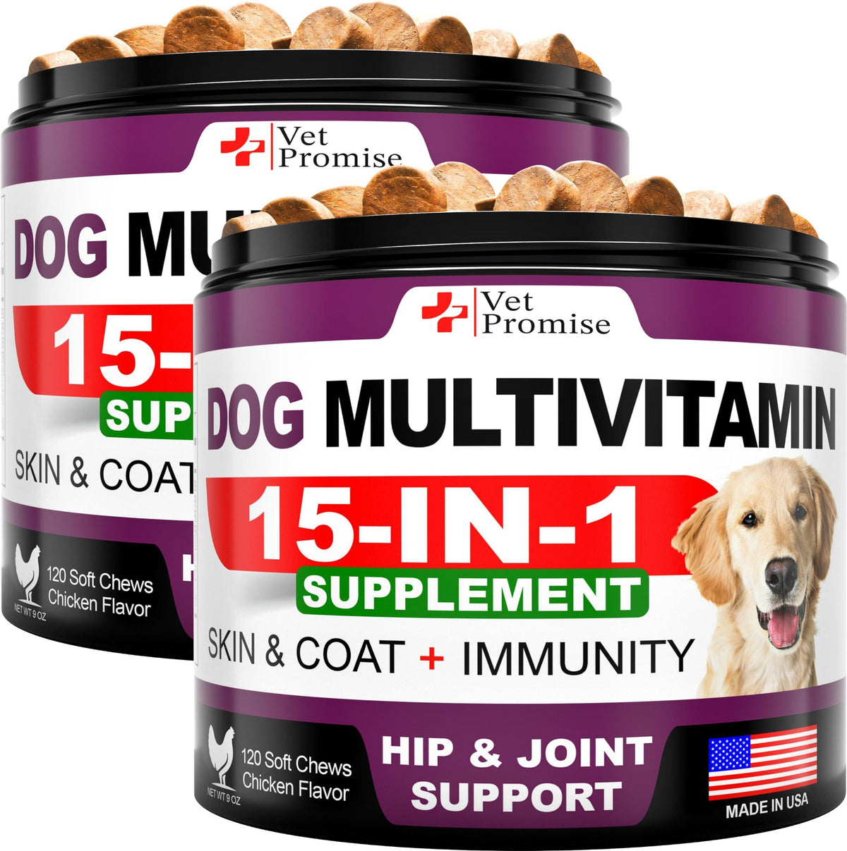 Senior & Puppy Dog Multivitamin Chews with Glucosamine
