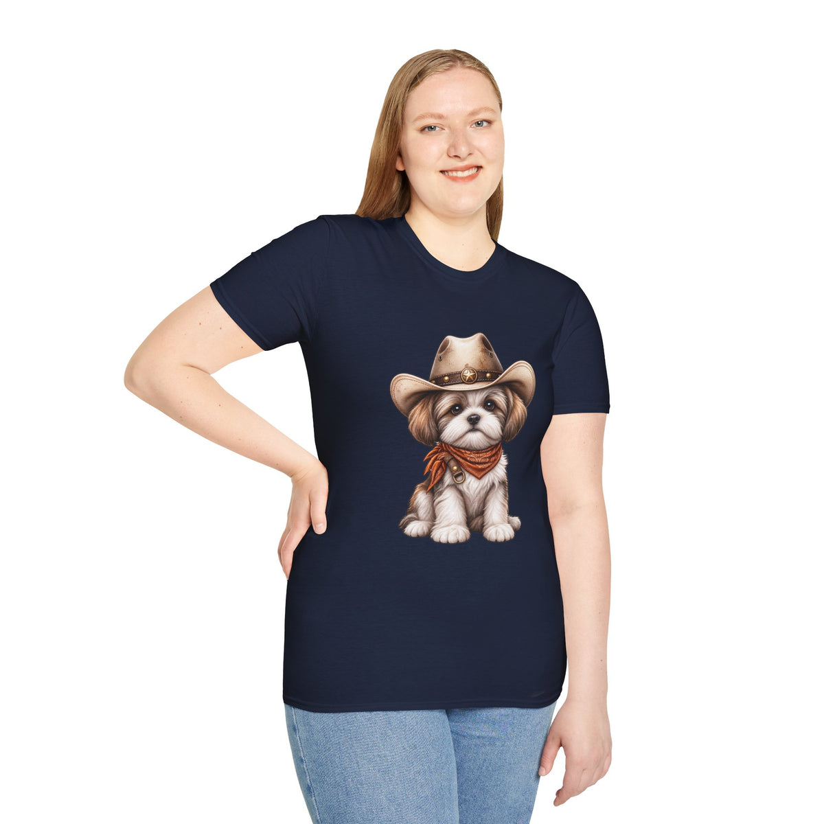 Cute Shih Tzu in Western Hat & Bandana