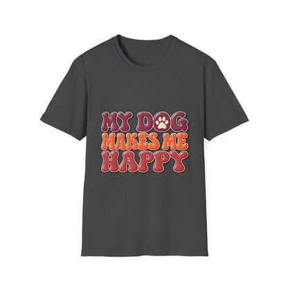 My Dog Makes Me Happy" Retro Paw Graphic