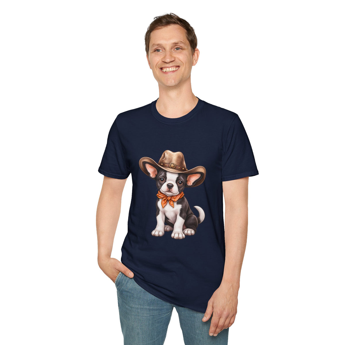Cute Dog in Western Hat Graphic Tee