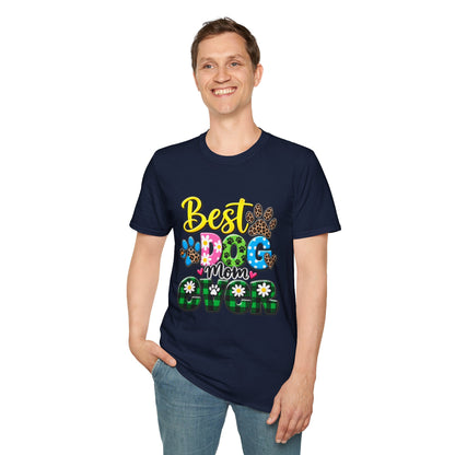 Best Dog Mom Ever T-Shirt — Colorful Paw Print