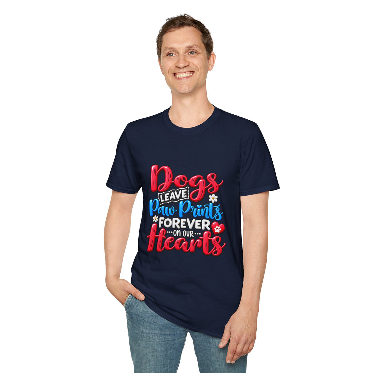 Dogs Leave Paw Prints Forever in Our Hearts T-Shirt