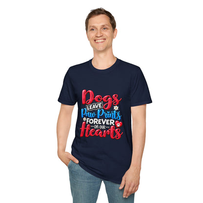 Dogs Leave Paw Prints Forever in Our Hearts T-Shirt