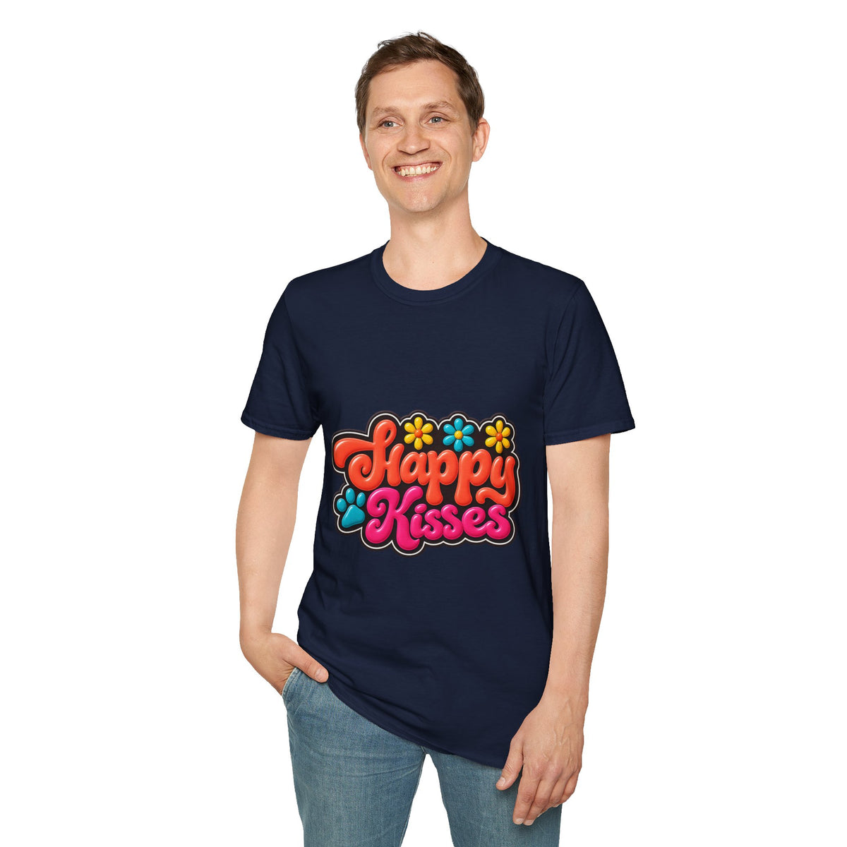 Happy Kisses T-Shirt — Retro Floral Graphic Tee