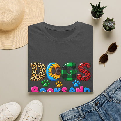 T-Shirt — Dogs, Books and Coffee Graphic Tee