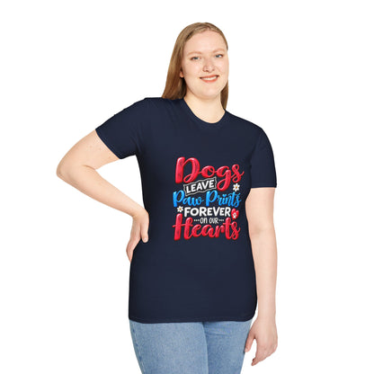 Dogs Leave Paw Prints Forever in Our Hearts T-Shirt