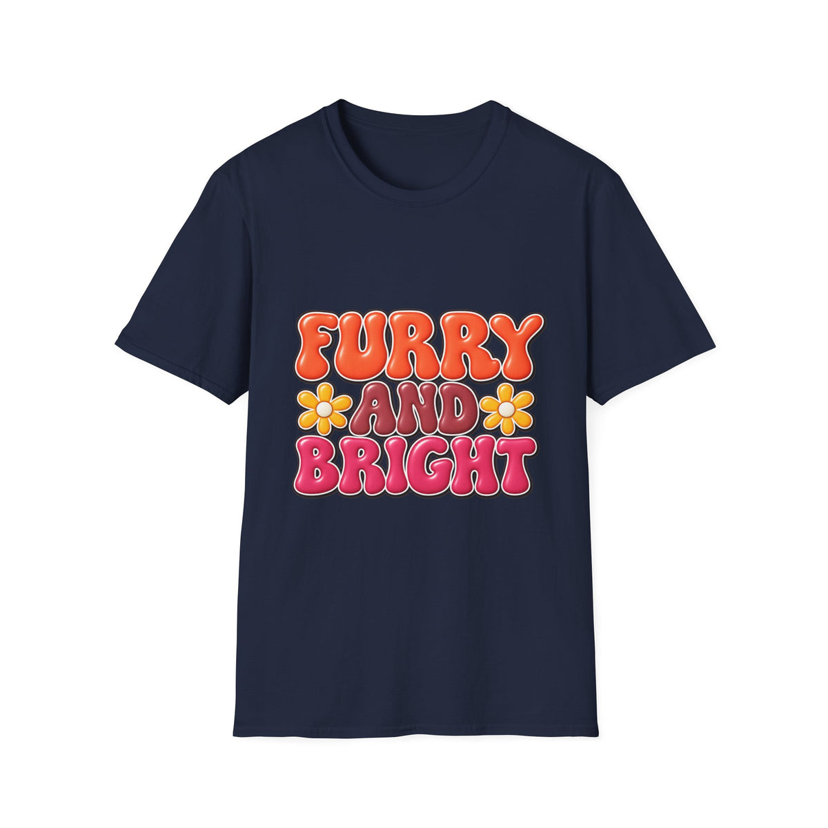 Furry and Bright Retro Floral T‑Shirt