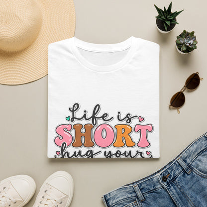 Life Is Short Hug Your Dog T-Shirt — Cute Retro Pet Lover Tee