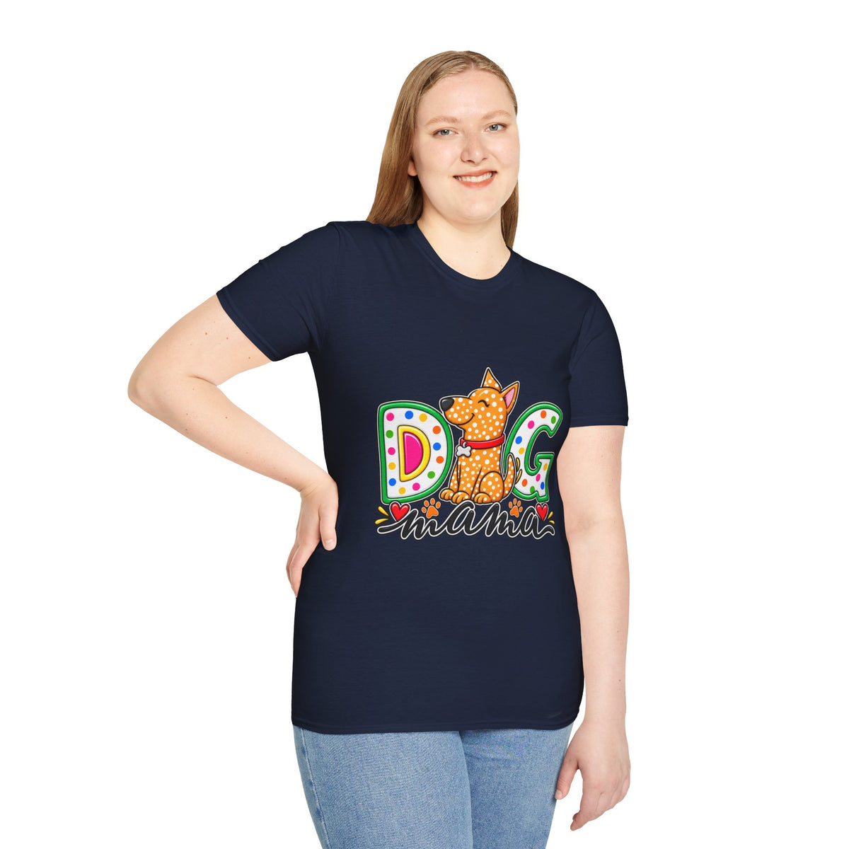 Dog Mom T-Shirt  Polka Dot Pup Tee for Pet Lovers