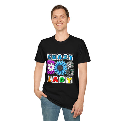 Crazy Dog Lady T-Shirt — Colorful Floral Typography