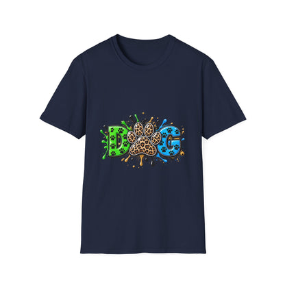 Dog Paw Splash T-Shirt Leopard Print Paw Graphic
