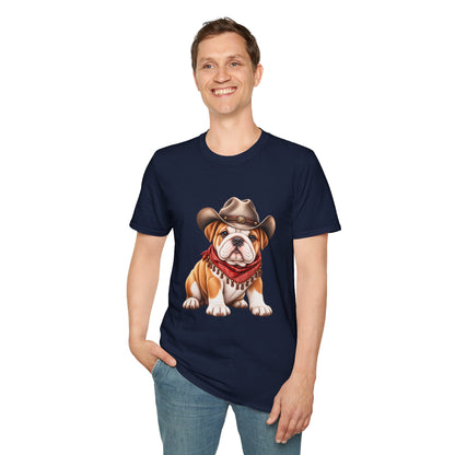 Bulldog Cowboy T-Shirt  Cute Western Dog