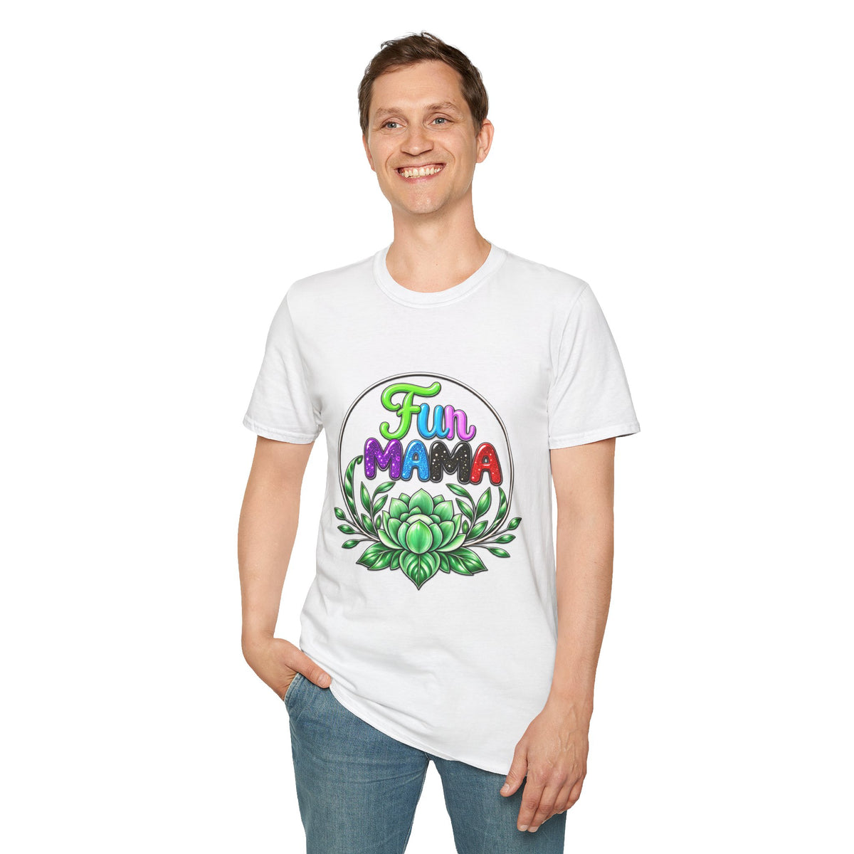 Fun Mama T-Shirt — Colorful Floral Succulent Mom Tee