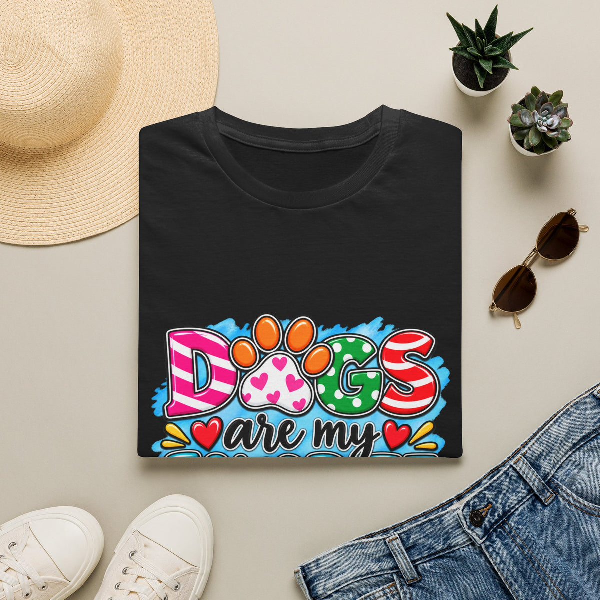 Dogs Are My Favorite People T-Shirt Paw Print Graphic