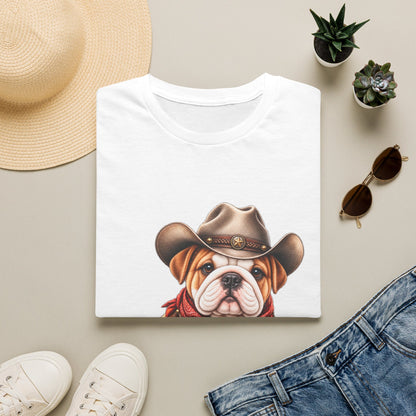 Bulldog Cowboy T-Shirt  Cute Western Dog