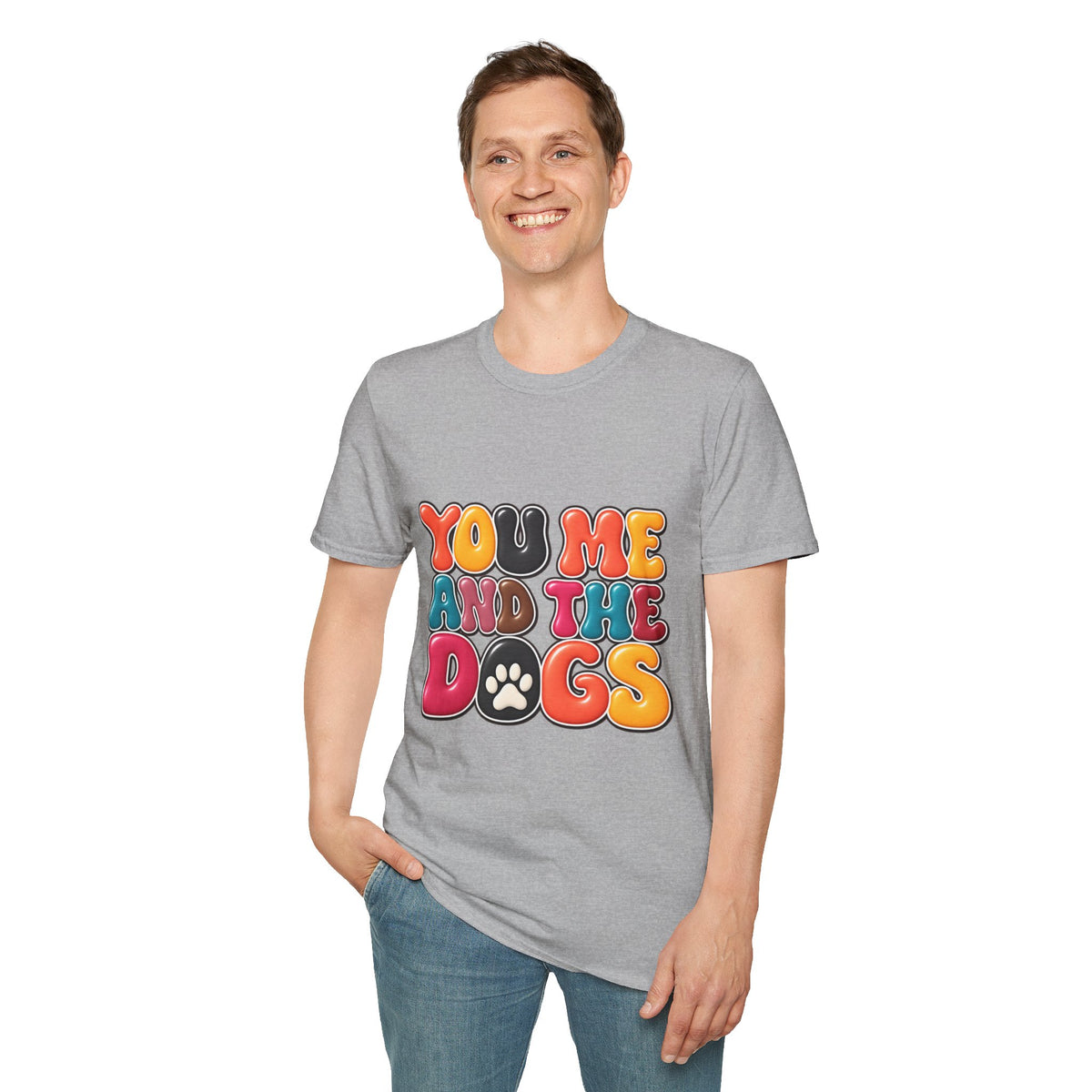 You, Me and the Dogs T-Shirt — Retro Dog Lover Tee