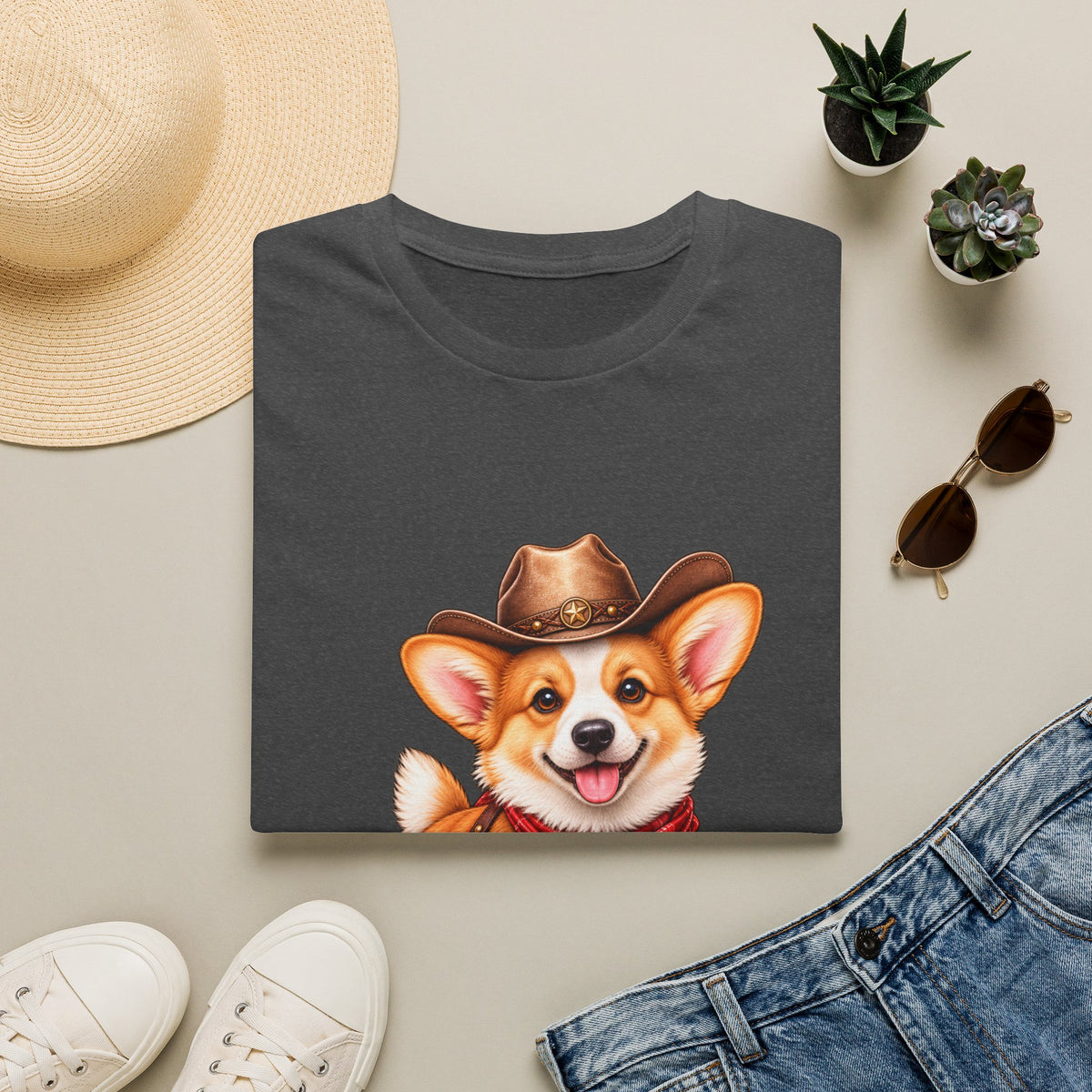 Cute Western Dog Tee with 'Howdy' Vibe