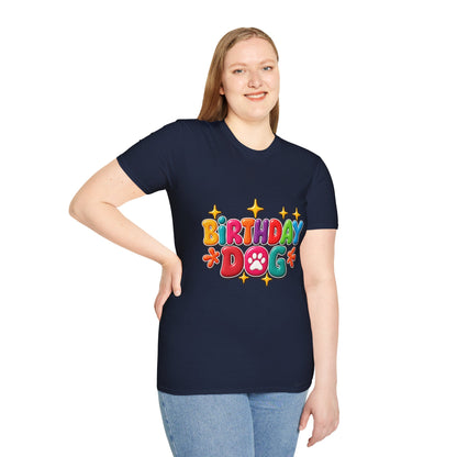 Birthday Dog T-Shirt Paw Print Birthday Tee