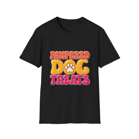 Pampered Dog Treats T-Shirt — Retro Paw Graphic