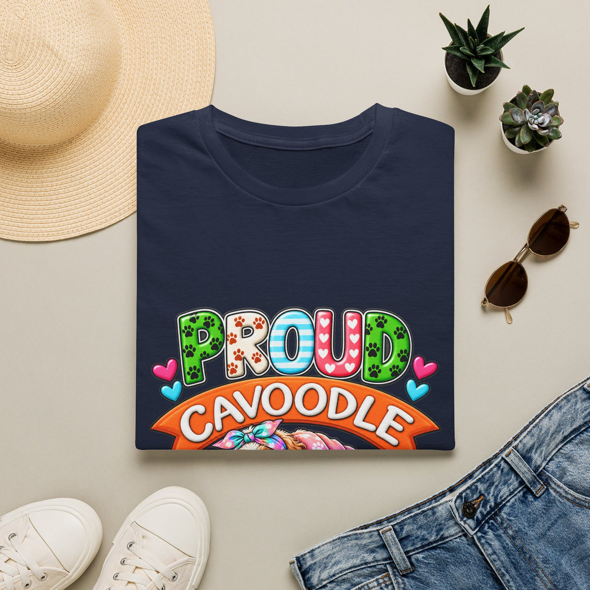 Proud Cavoodle T‑Shirt — Cute Colorful Cavoodle Mom Tee