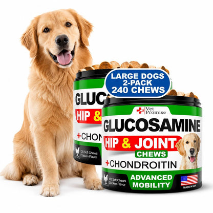 (2 Pack) Glucosamine Hip & Joint Chews for Dogs