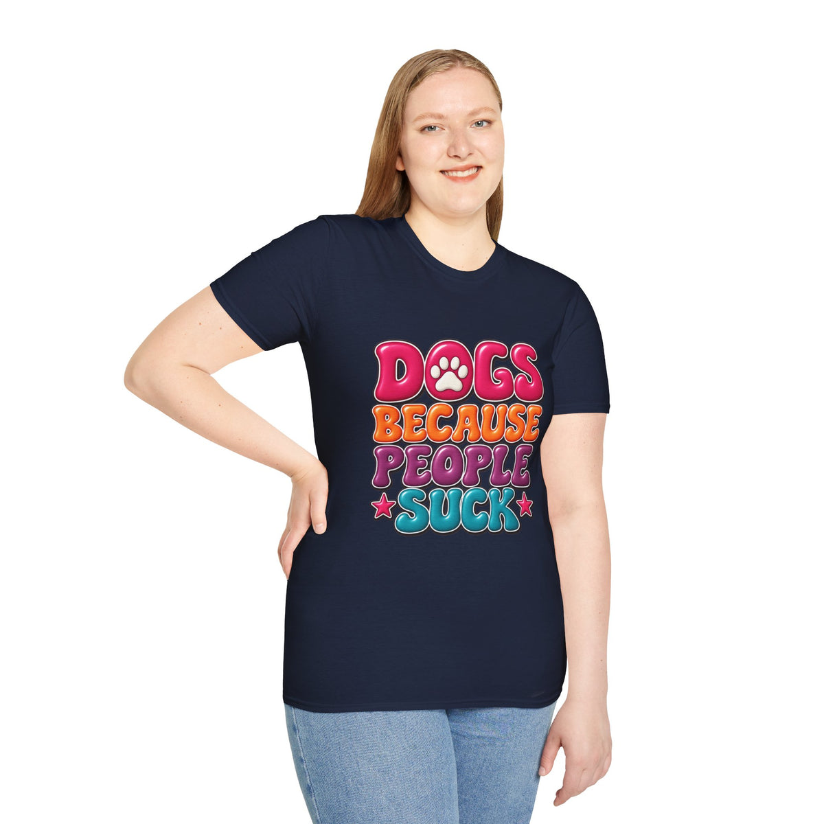 Dogs Because People Suck' Retro Paw Graphic Tee